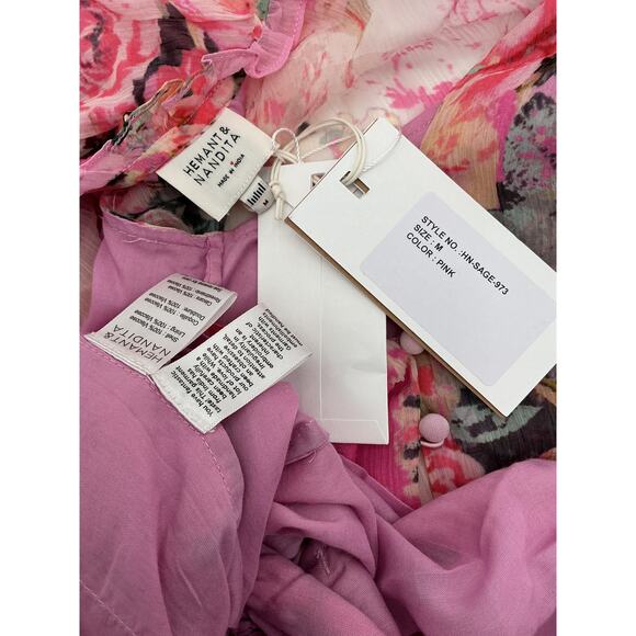 Hemant and Nandita Pink Floral Romper - Picture 4 of 5